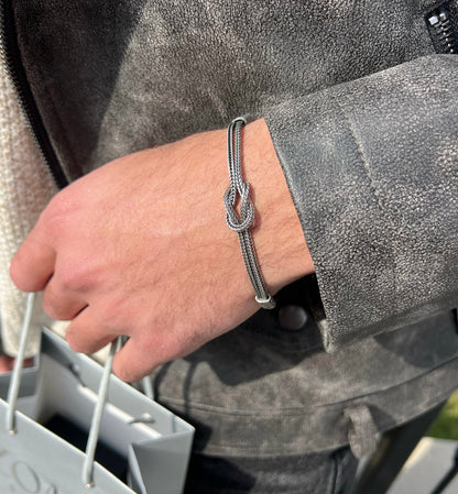Oxidises knot Bracelet for Men Sterling Silver 925s
