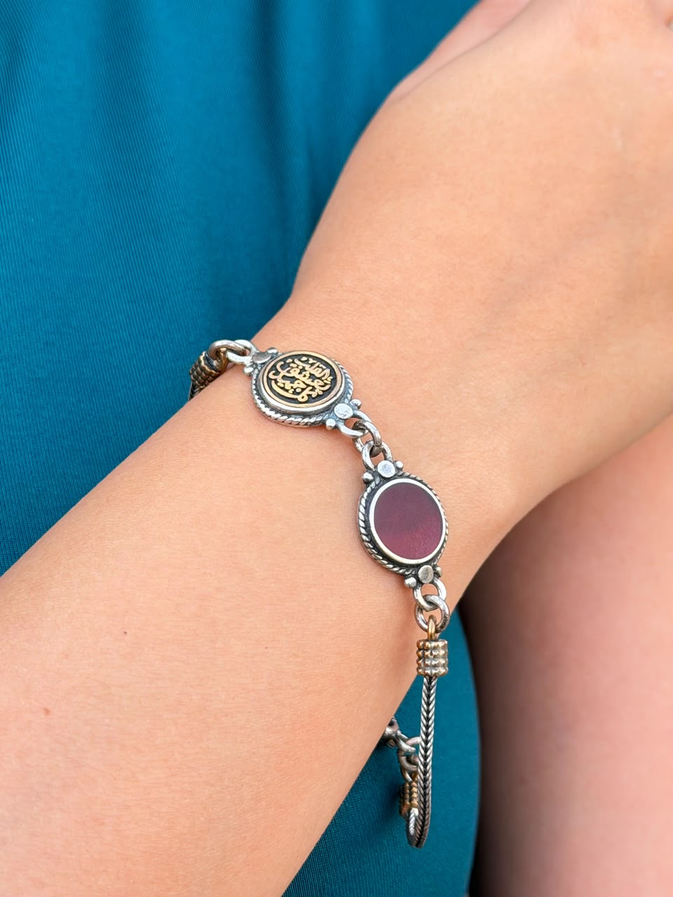 Arabic Bracelet (القلب يعشق كل جميل )in Sterling Silver -925s-20cm