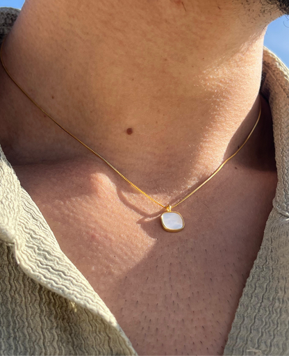 Gold plated pearl Necklace for Men's Sterling Silver 925s