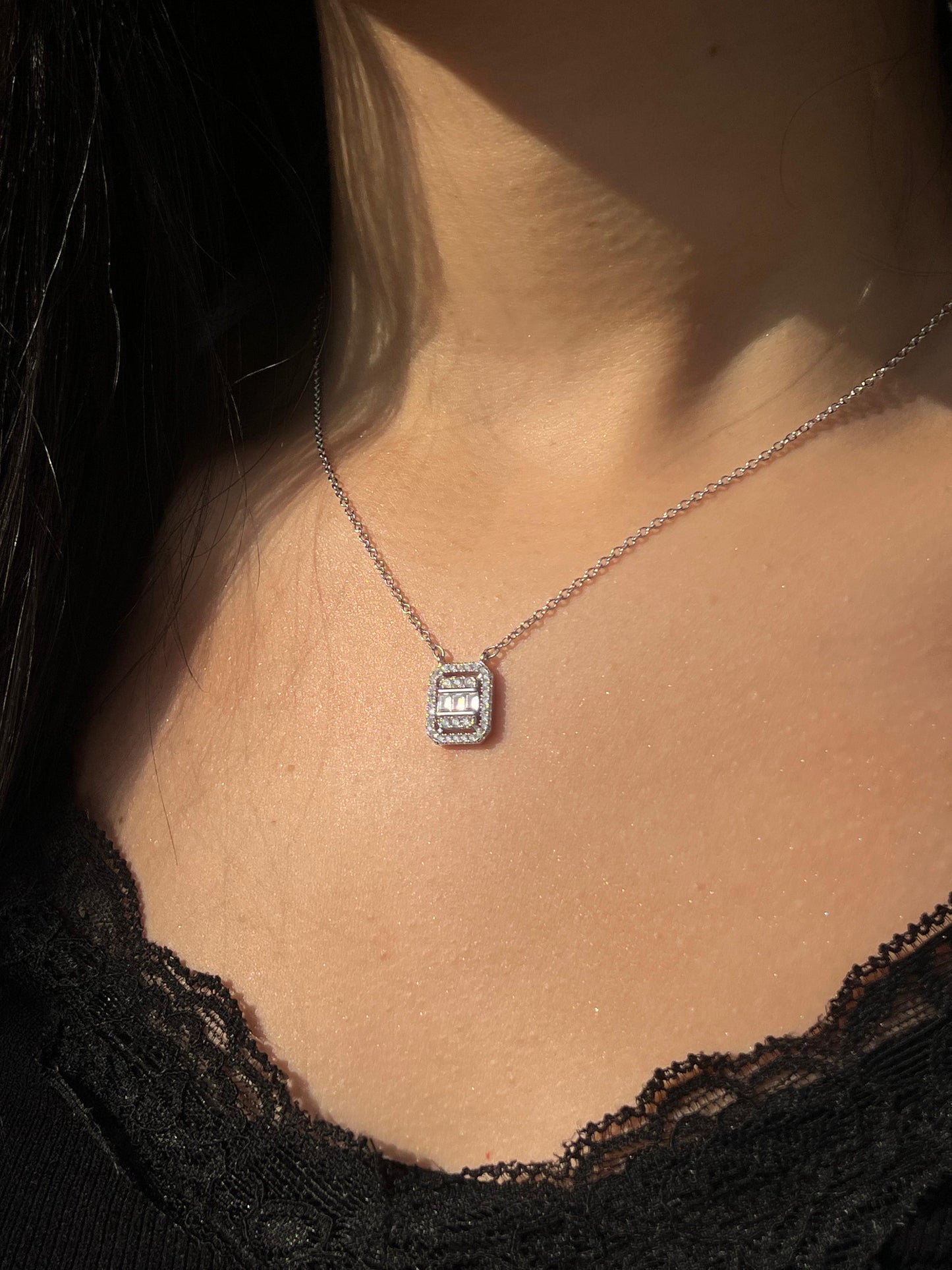 Luka Cubic Zirconia Necklace in Sterling Silver 925s