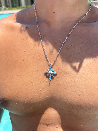 Vega North Star Necklace in Sterling Silver 925s