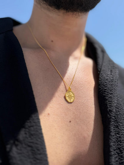 Northbound Necklace in Sterling Silver 925s-Fine Gold Plated