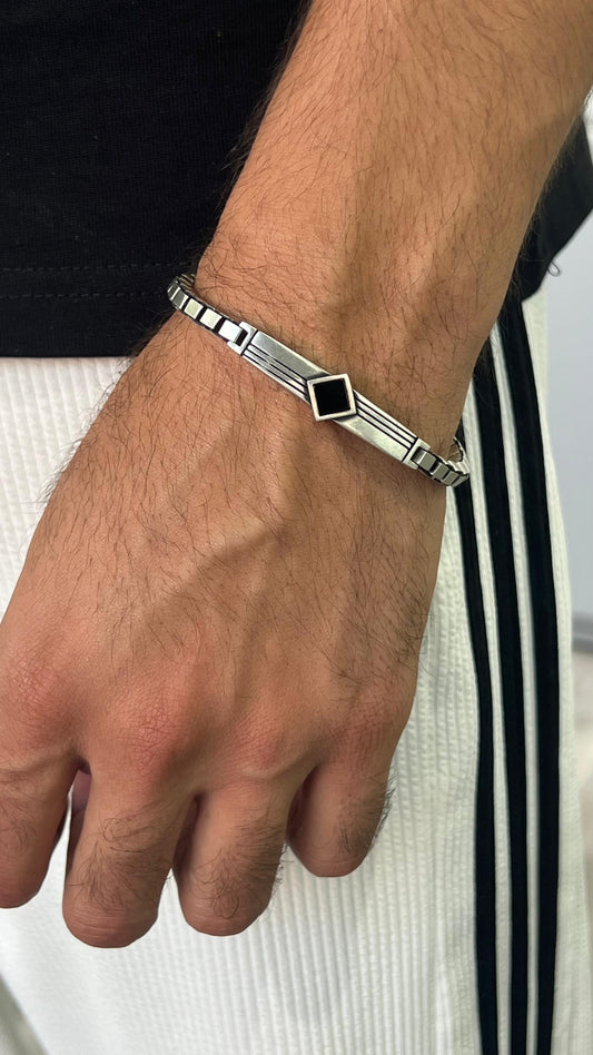 Box - Stone Bracelet for Men's Sterling Silver 925s