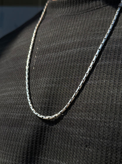 Bone Link Necklace for Men's Sterling Silver 925s- 64cm-3.5mm