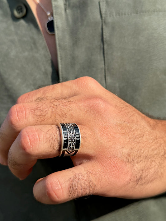 Grid Ring in Sterling Silver 925s