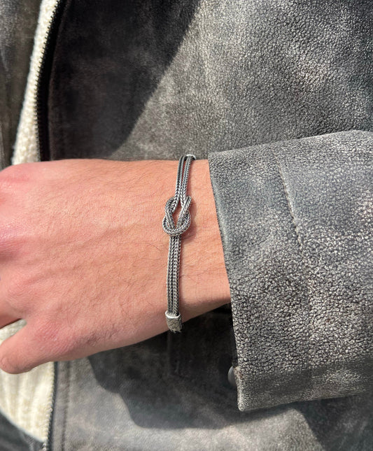 Oxidises knot Bracelet for Men Sterling Silver 925s