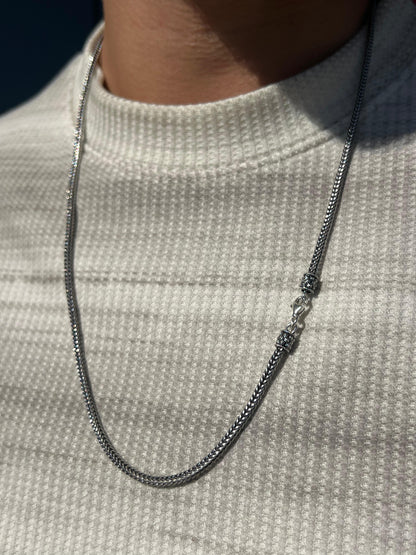 Oxidized Costie Necklace For Men Sterling Silver - 925-(3mm-65cm)