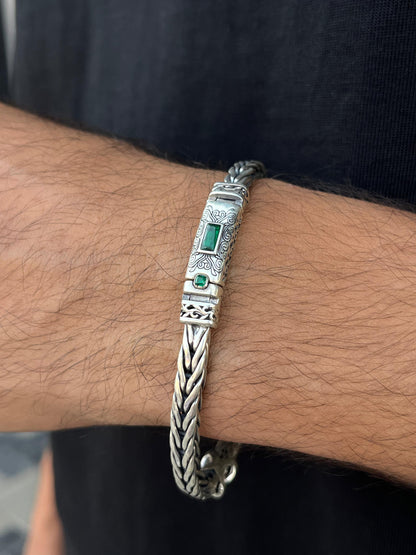 X-Link Power Bangle for Men's Sterling Silver 925s-22cm