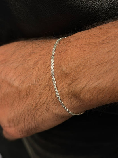 Bismark Bracelet for Men's Sterling Silver 925s -2mm-