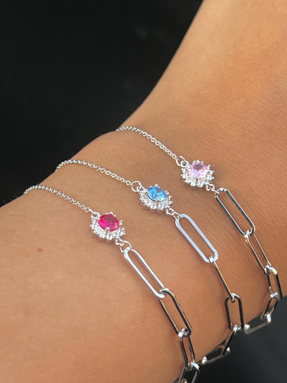 Pop Zirconia Double Sided Bracelet -in Sterling Silver -925