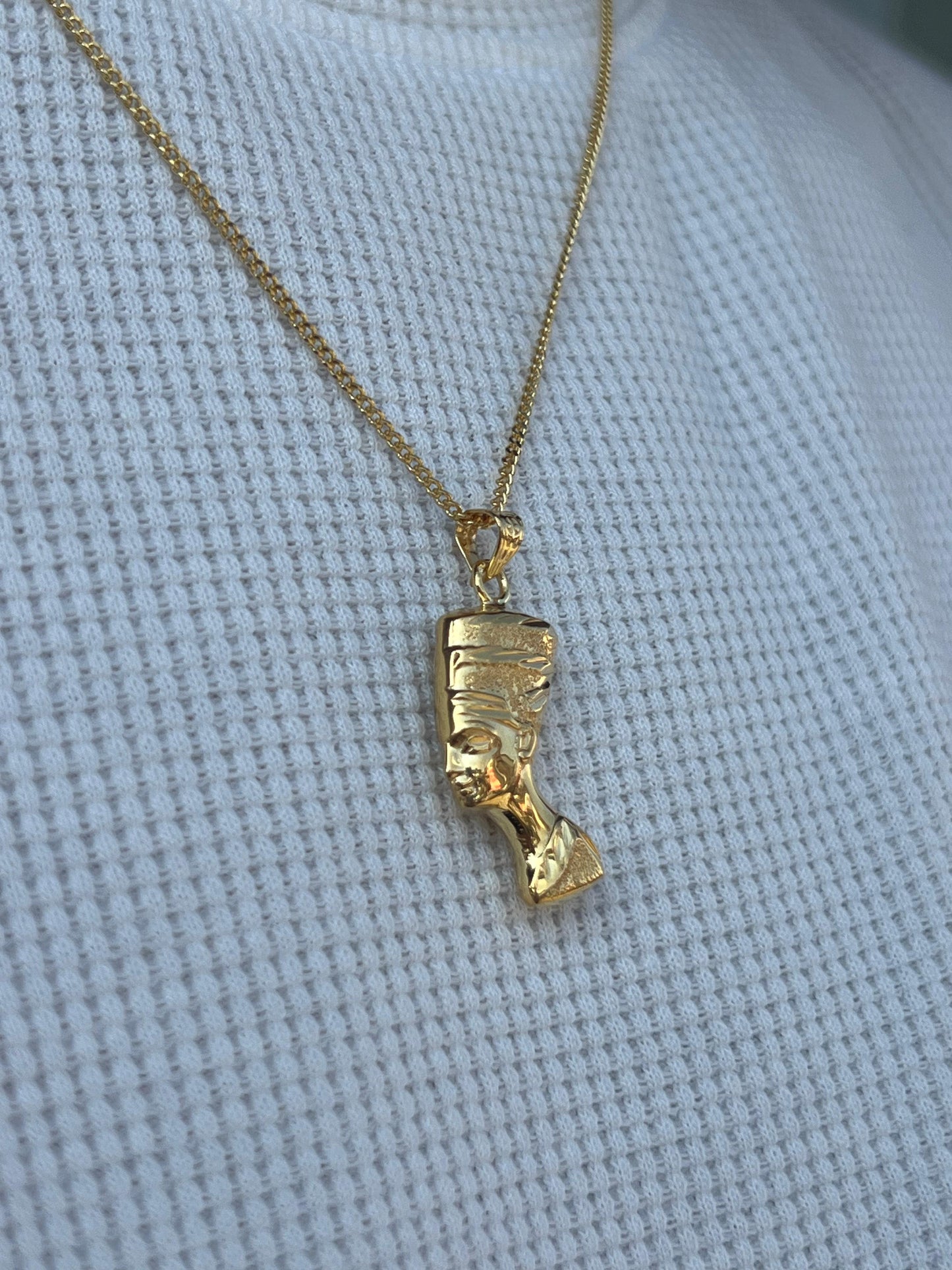 Premium- Nefertiti Necklace in Sterling Silver 925s- Real 21K Gold Plated