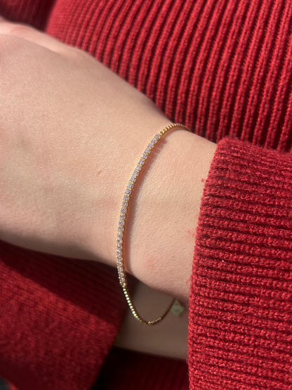 Fine Gold plated Tennis Bracelet -in Sterling Silver -925