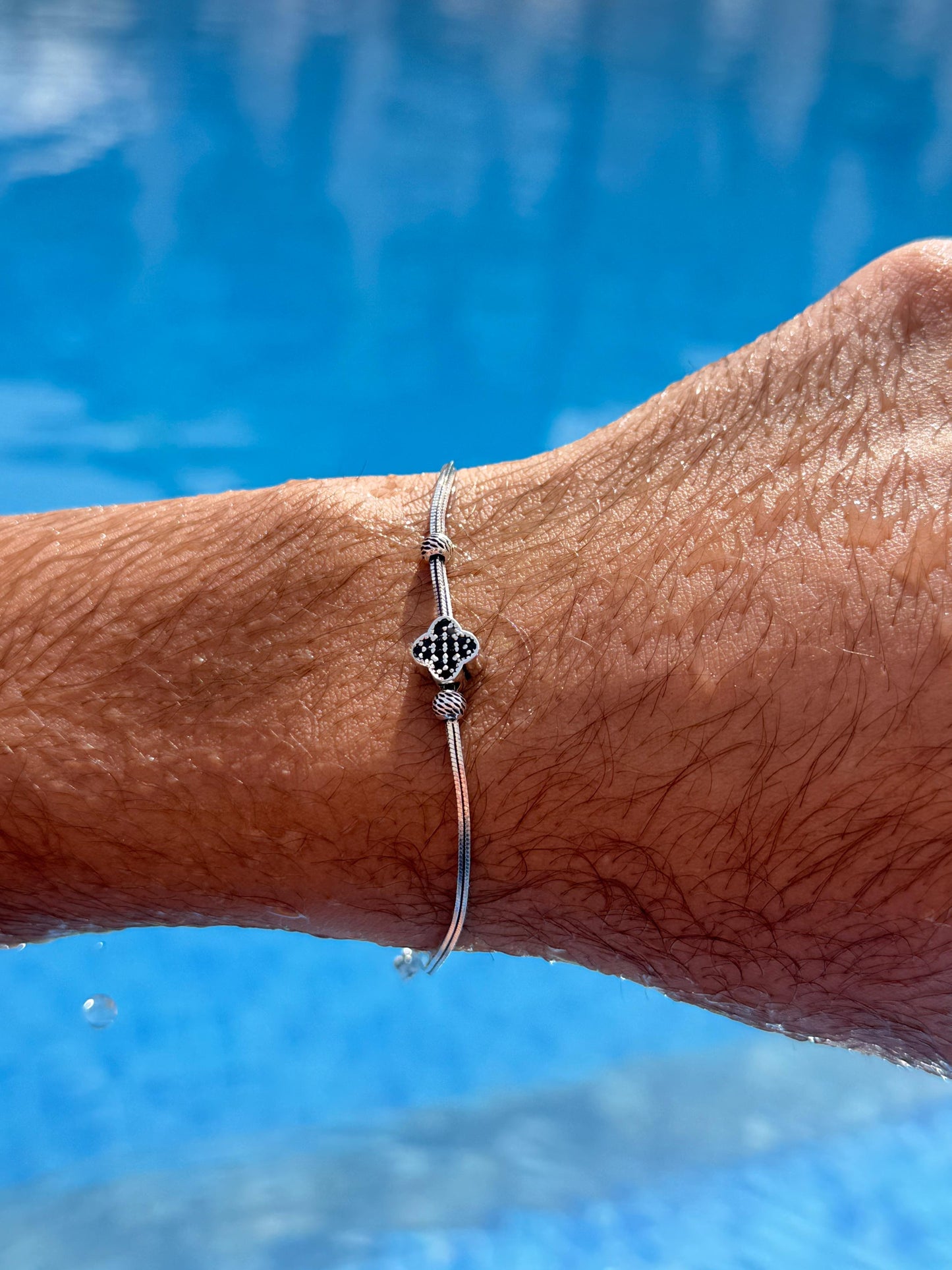 Clover Slider Bracelet Sterling Silver 925s