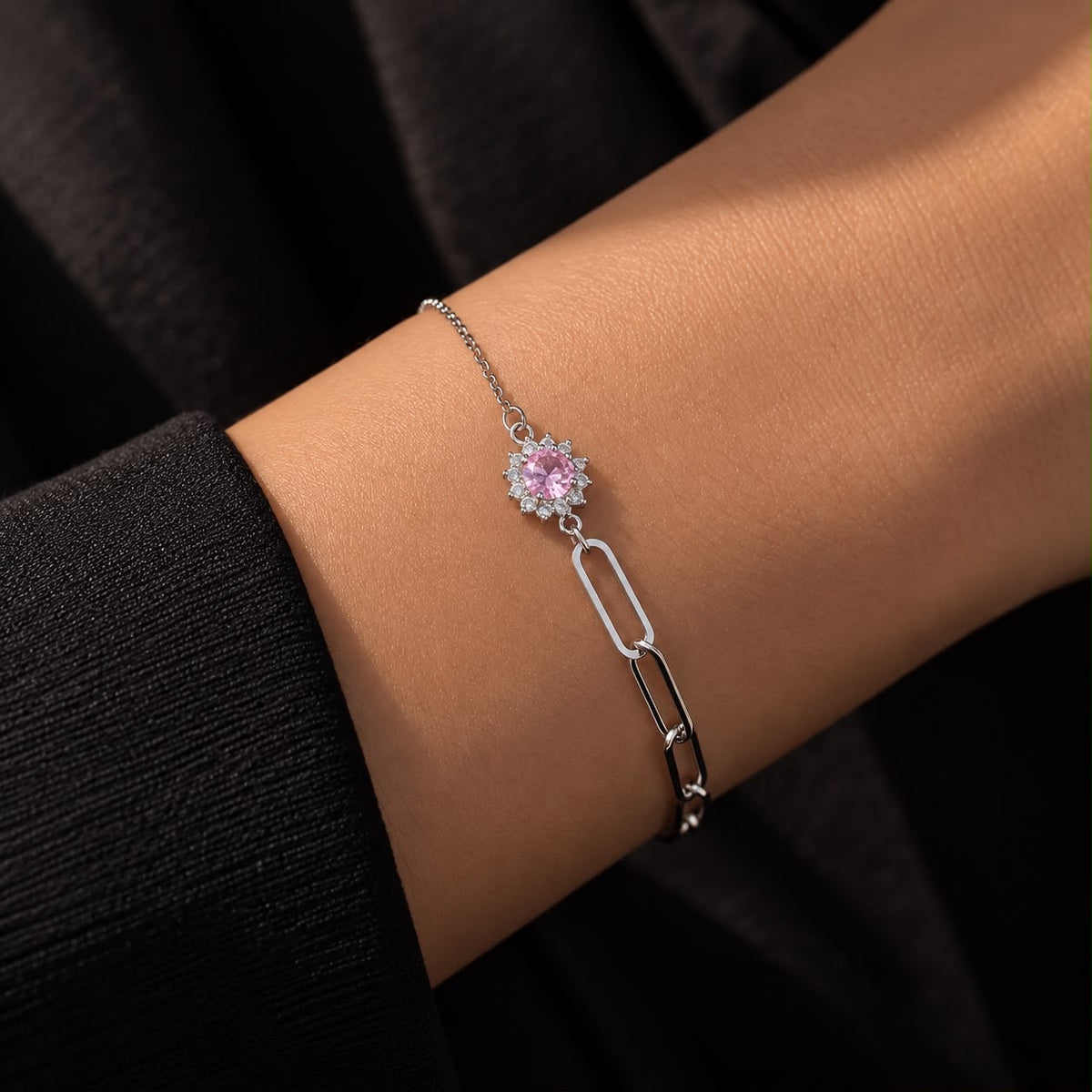 Pop Zirconia Double Sided Bracelet -in Sterling Silver -925