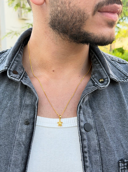 Chelon Turtle Necklaces for Men's Sterling Silver 925s-Gold plated