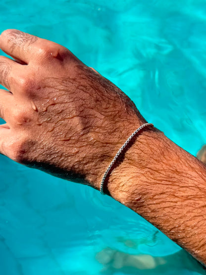 Thin Edge Bracelet Sterling Silver 925s-(2mm)