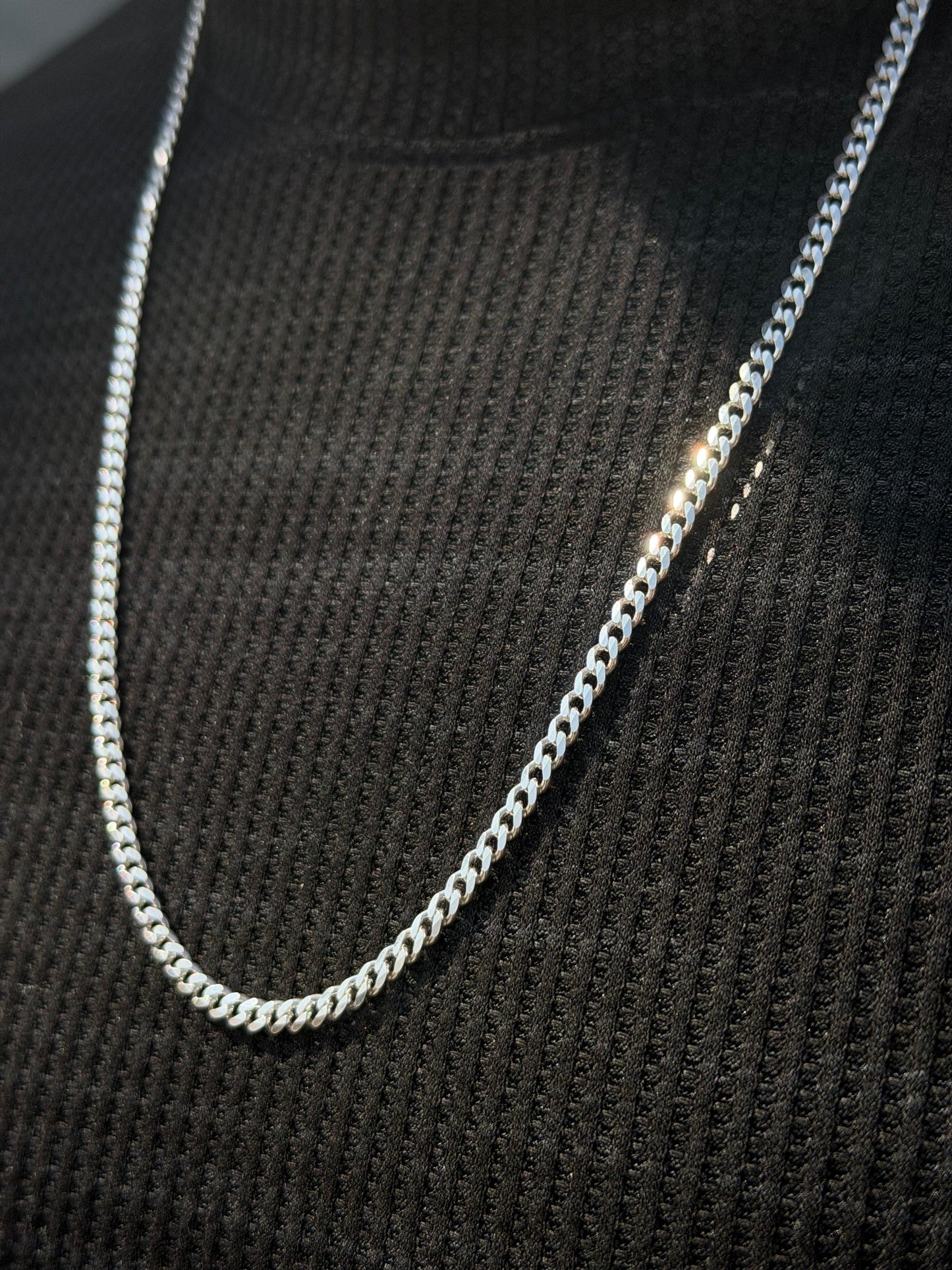 Clean Grommet Necklace For Men Sterling Silver 925- 64cm,4mm