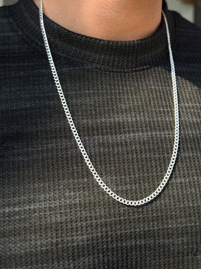 Clean Grommet Necklace For Men Sterling Silver 925- 64cm,4mm