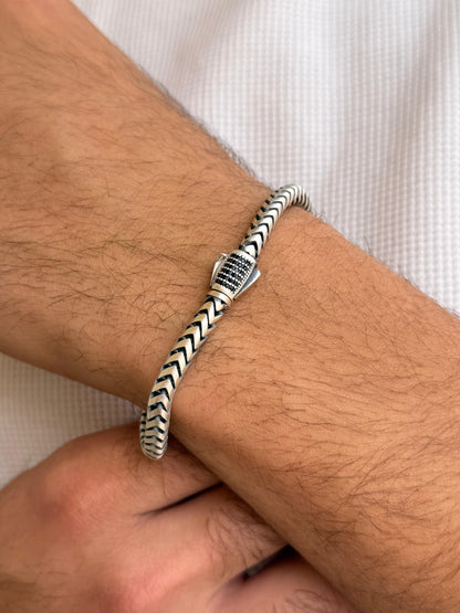 V-Arrow Bracelet for Men's Sterling Silver 925s 21cm-5mm