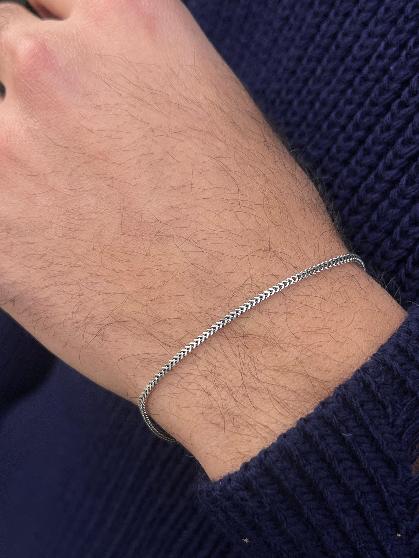 V Flow-S925 Sterling Silver Bracelet for men-Approx 18.5 cm