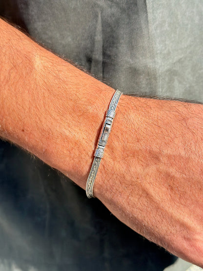 Triple Bracelet for Men's Sterling Silver 925s -4mm-
