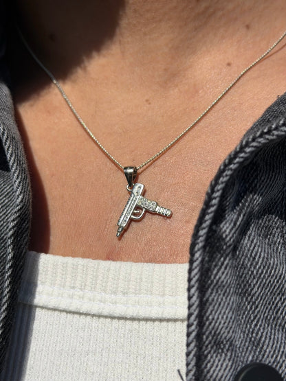 Micro Uzi Necklaces for Men's Sterling Silver 925s