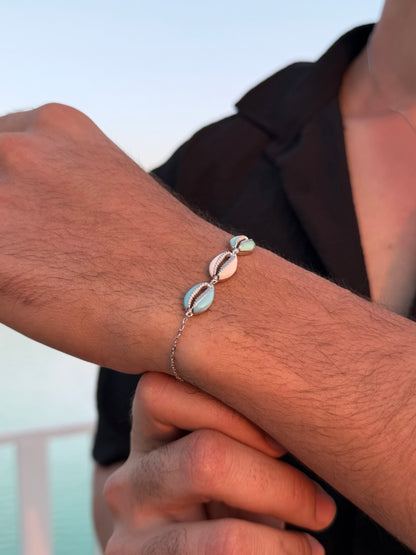All Silver Shell Bracelet in Sterling Silver925s