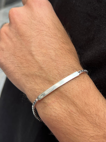 Blank box bracelet for men silver 925s