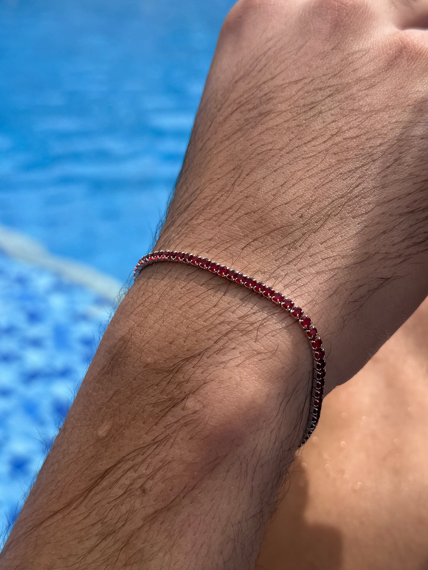 RED Tennis Bracelet Sterling Silver 925s