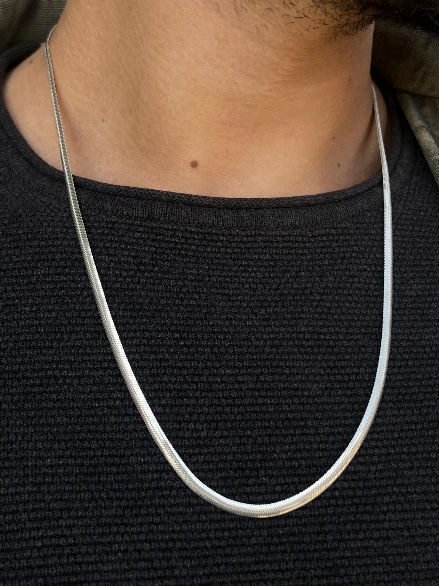 Snake Chain For Men Sterling Silver925-(60cm-5mm)