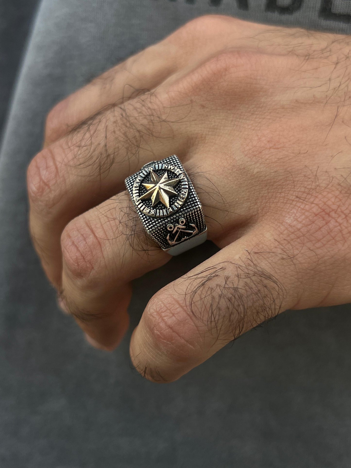 Golden Campus Ring -for Men's Sterling Silver 925s