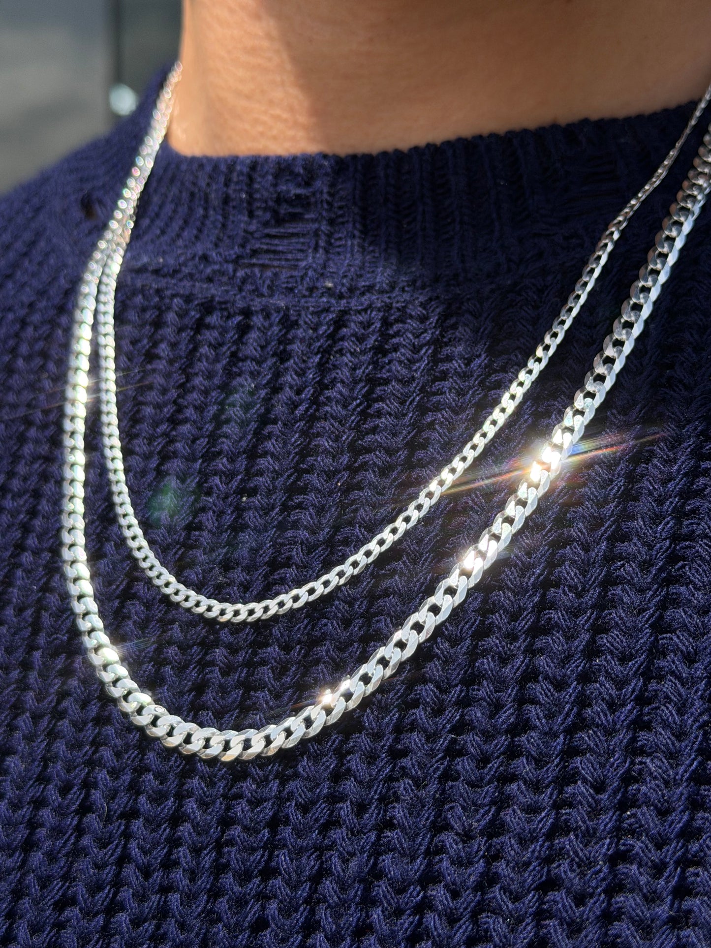 Cut Grommet Necklaces for Men's Sterling Silver 925s