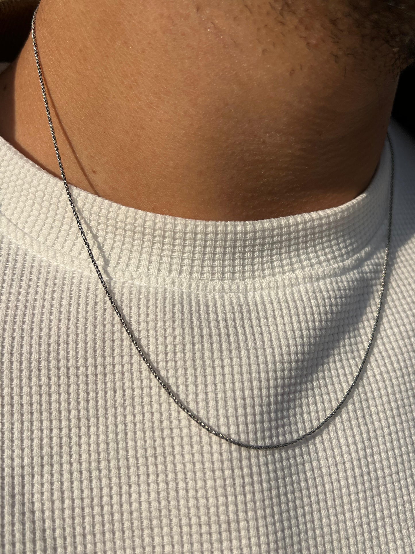 Slim Wire Necklace for Men's Sterling Silver 925s