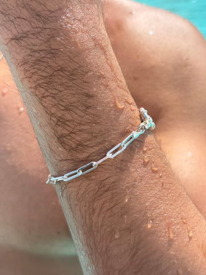 Link Bracelet Sterling Silver 925s-(20cm)