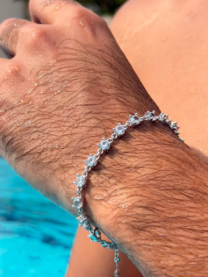 Clear Zirconia Bracelet Sterling Silver 925s |(18+4cm Extension)