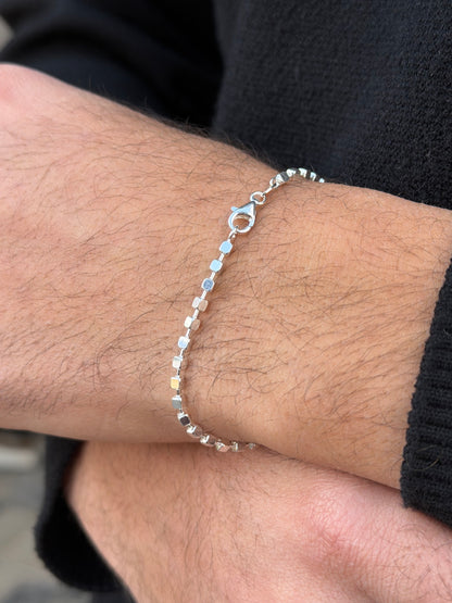 Cubes Bracelet for Men's Sterling Silver 925s(20cm)