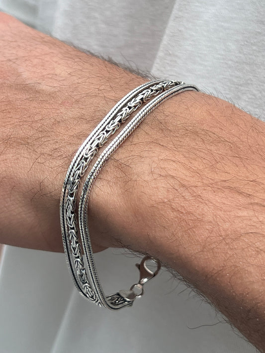 VAROS layered king - Costie -S925 Sterling Silver Bracelet for men