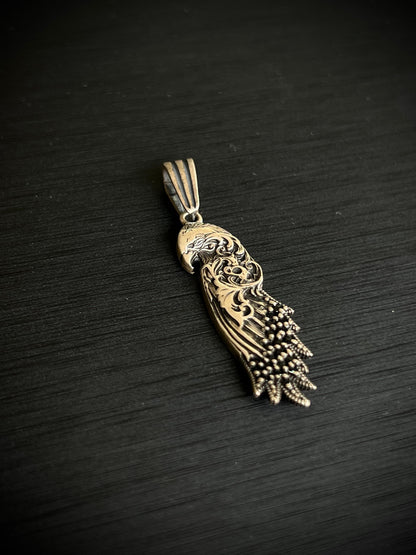 Wild Peacock Pendant – S925 Silver-4cm