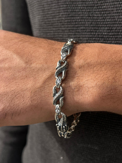 Limited Edition-Dragon bracelet for men-Pure925s (21cm-9mm)