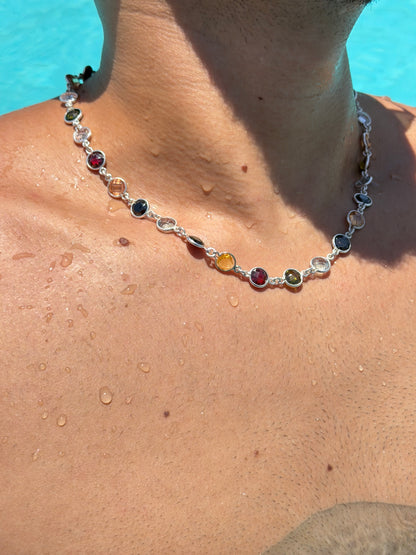 Multi ZIRCONIA Chain in Sterling Silver 925s
