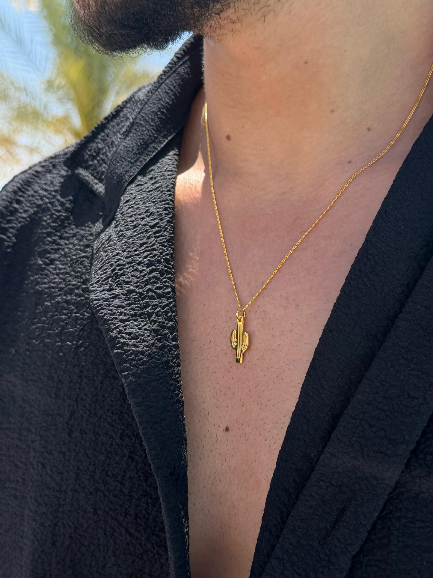 Cactus Necklace Sterling Silver 925s-Fine Gold Plated