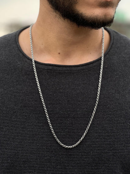Thick Rope Necklace For Men Sterling Silver - 925