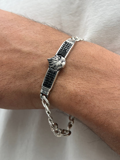 zirconia Eagle bracelet S925 Sterling Silver for men