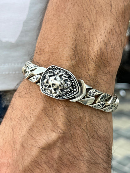 Lion Beast Bracelet for Men's Sterling Silver 925s