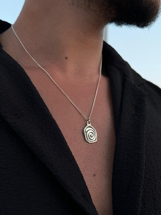 Spiral Cord Necklace in Sterling Silver 925s