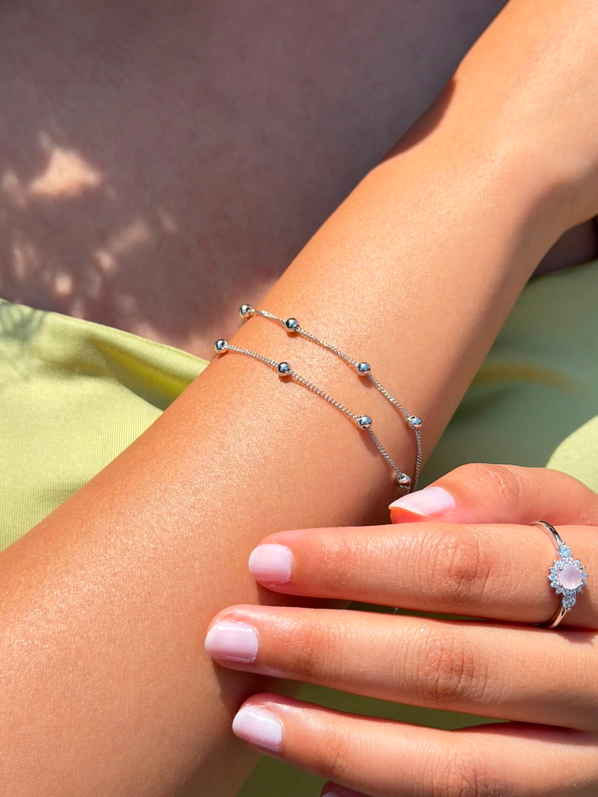 Double chain Bracelet in Sterling Silver 925s