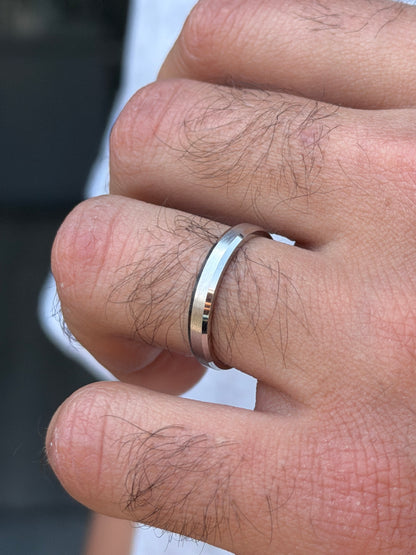 Half Matte Half Sleek Ring -for Men's Sterling Silver 925s