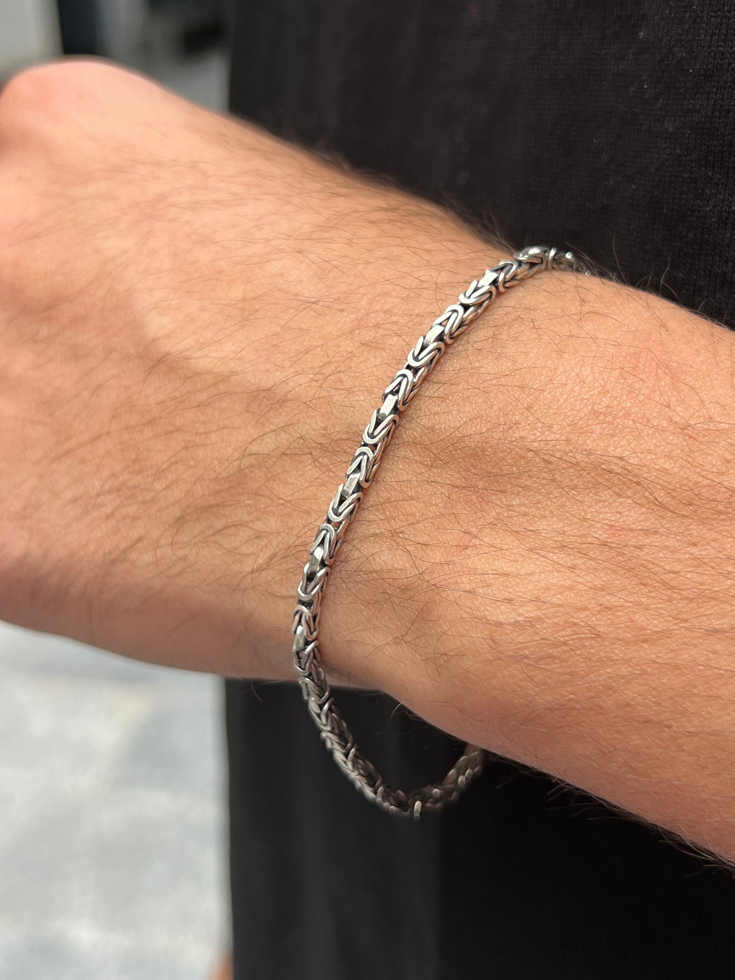 king Solid Bracelet for Men's Sterling Silver 925s
