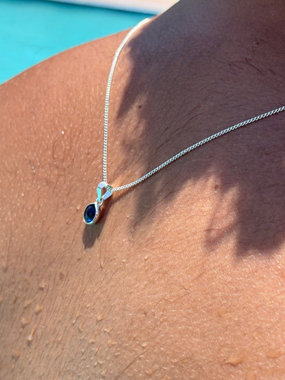 Mono Drop Necklace in Sterling Silver 925s