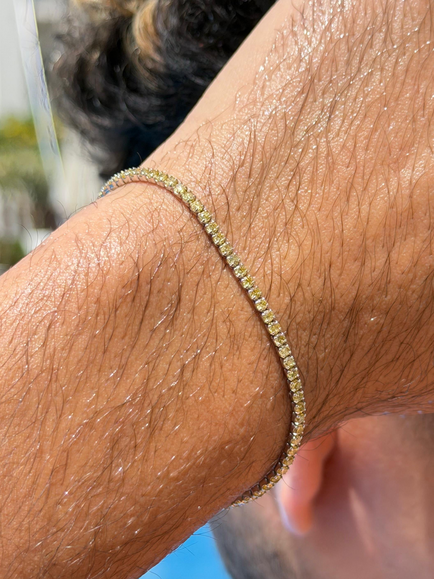 Yellow Tennis Bracelet Sterling Silver 925s